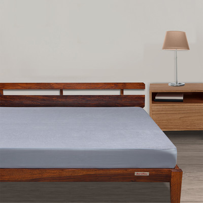 duroflex Fitted Double Size Waterproof, Breathable, Stretchable Mattress Cover(Grey)