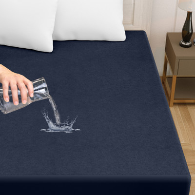 AMIGOS Fitted King Size Breathable, Stretchable, Waterproof Mattress Cover(Blue)