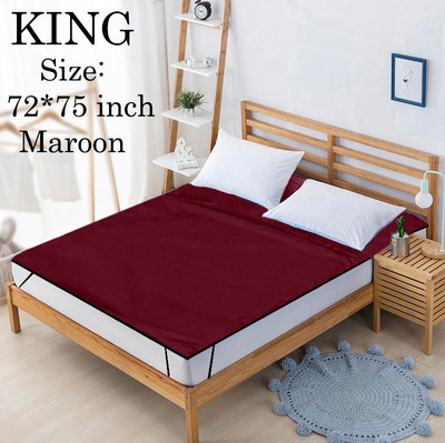 Declooms Elastic Strap King Size Breathable, Stretchable, Waterproof Mattress Cover(Maroon)