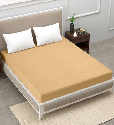 SleepyMonkey Fitted King Size Breathable, Stretchable, Waterproof Mattress Cover(Beige)