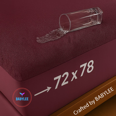 Babylee Fitted Double Size Breathable, Stretchable, Waterproof Mattress Cover(Maroon)