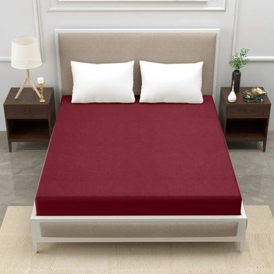 Kana Enterprises Elastic Strap King Size Breathable, Stretchable, Waterproof Mattress Cover(Maroon)