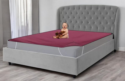 xperanto Elastic Strap Double Size Waterproof Mattress Cover(Maroon)