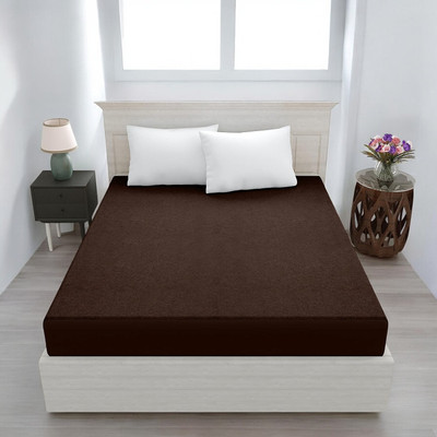 Luxurious Life Elastic Strap Single Size Mattress Cover(Brown)