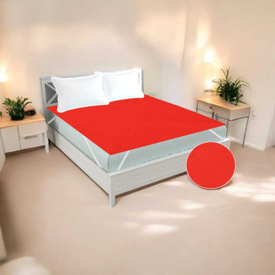 Pinkleaf Elastic Strap King Size Breathable, Stretchable, Waterproof Mattress Cover(Red)