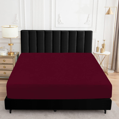 EVOL Fitted Single Size Waterproof Mattress Cover(Maroon)