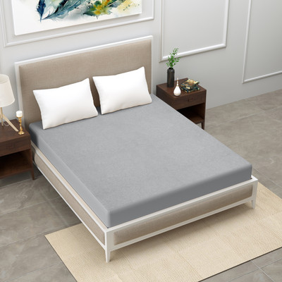 DreamFit Elastic Strap Double Size Breathable, Stretchable, Waterproof Mattress Cover(Grey)