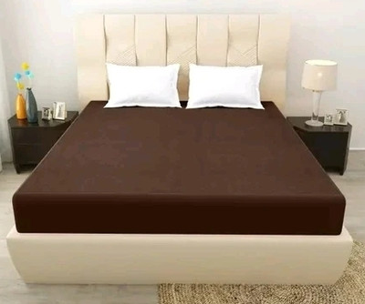 Siya Elastic Strap King, Double Size Waterproof Mattress Cover(Brown)