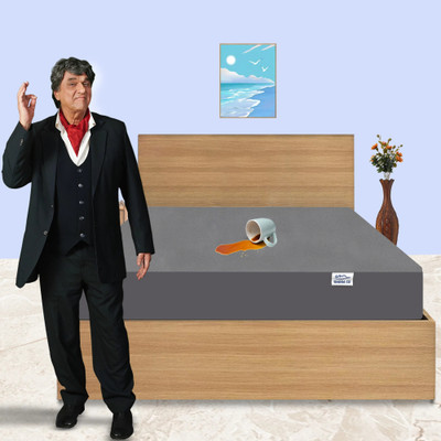 GADDA CO Queen Size Fitted Terry Cotton Waterproof, Breathable, Stretchable Mattress Cover(Grey)