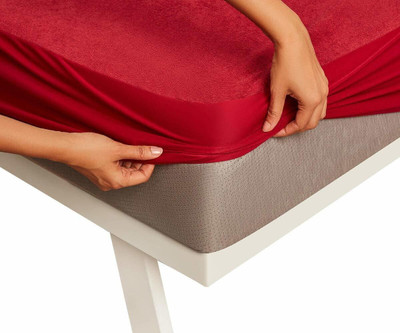 Fabicoo Fitted King Size Breathable, Stretchable, Waterproof Mattress Cover(Maroon)