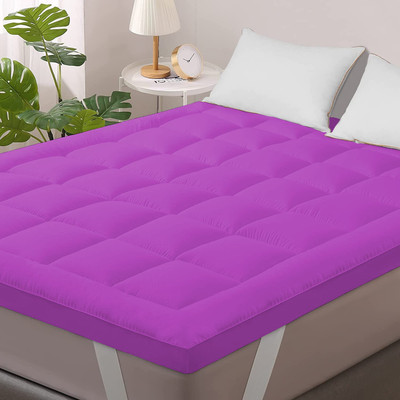 Texlux Mattress Topper Single Size Breathable, Waterproof Mattress Cover(Purple)