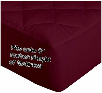 LABNO King Size Fitted Polycotton Breathable, Stretchable, Waterproof Mattress Cover(Maroon)