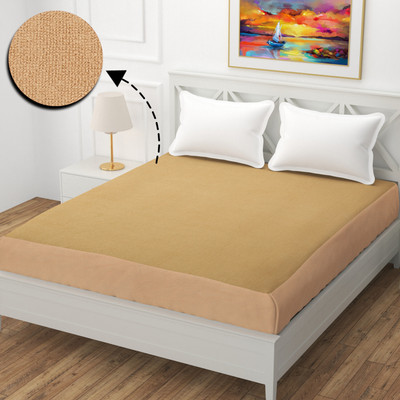 The Little Big Store Fitted Single Size Waterproof Mattress Cover(Gold)