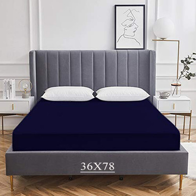 TUNDWAL'S Fitted Single Size Breathable, Stretchable, Waterproof Mattress Cover(Blue)