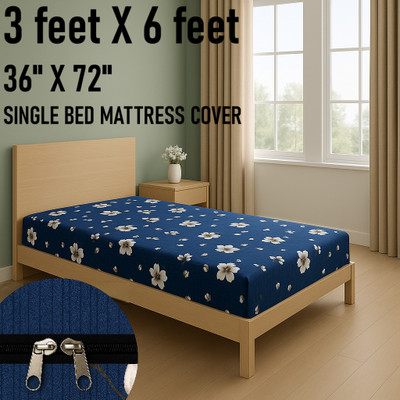 GriinViztal Zippered Single Size Breathable Mattress Cover(Multicolor)