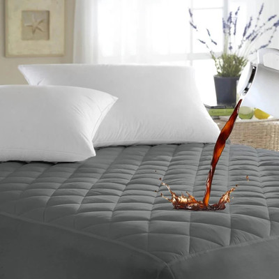 Compal Fitted Double Size Waterproof, Breathable, Stretchable Mattress Cover(Grey)