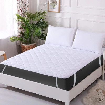Texlux Elastic Strap Single Size Breathable, Stretchable, Waterproof Mattress Cover(White)