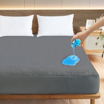 Kittenbite Elastic Strap Queen Size Breathable, Stretchable, Waterproof Mattress Cover(Grey)