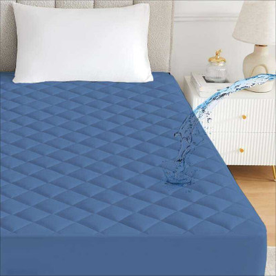 Relaxfeel Fitted Queen Size Waterproof Mattress Cover(Blue)