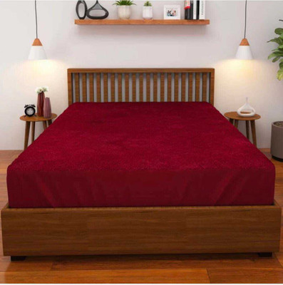 Rogers Elastic Strap Double Size Stretchable, Breathable, Waterproof Mattress Cover(Maroon)