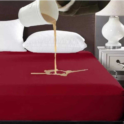 LAVESH EXPORTS Queen Size Fitted Terry Cotton Breathable, Stretchable, Waterproof Mattress Cover(Maroon)