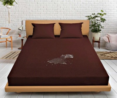 GJS SALES Fitted Queen Size Waterproof Mattress Cover(Brown)