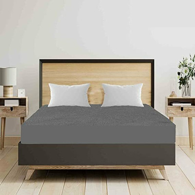 Relaxfeel Fitted Single Size Stretchable, Waterproof Mattress Cover(Grey)