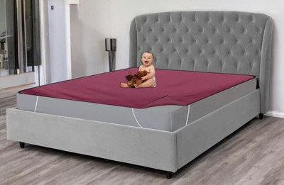 xperanto Elastic Strap Double Size Waterproof Mattress Cover(Maroon)