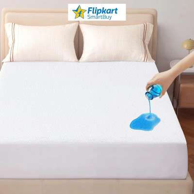 Flipkart SmartBuy Fitted Single Size Waterproof, Breathable, Stretchable Mattress Cover(White)