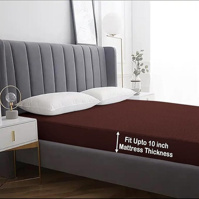 Manan Enterprises Mattress Topper Double Size Breathable Mattress Cover(Brown)