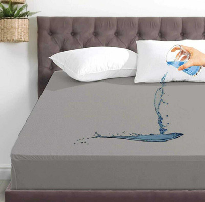 Kavya Enterprises Fitted Single Size Breathable, Stretchable, Waterproof Mattress Cover(Grey)