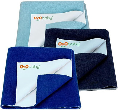 Oyo Baby Waterproof Bed Sheet Royal Sea 3 Small Size(70cm X 50cm) Rectangle Rectangle(Fabric, Multicolor)