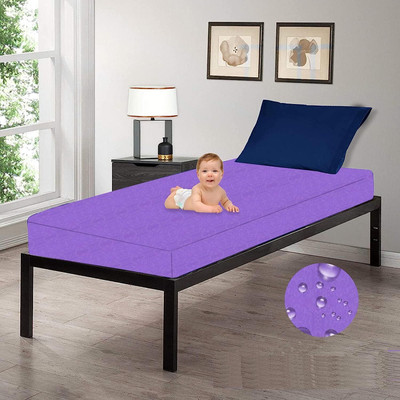 AG Creations 120 TC PVC Double Solid Flat Bedsheet(Pack of 1, Purple)