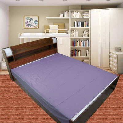 AG Creations 250 TC Polyester Double Solid Flat Bedsheet(Pack of 1, GREAY)