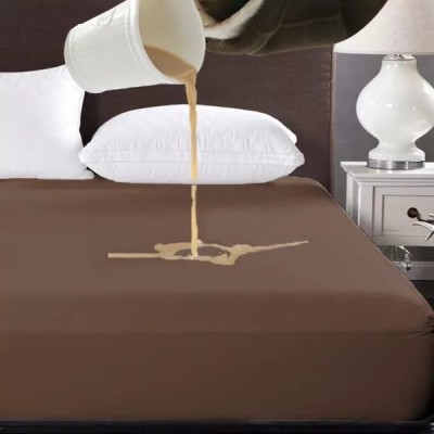 Sleep Matic Cotton King Bed Cover(Brown)