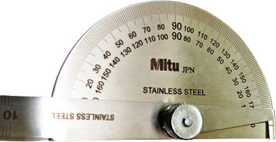 Azlaan Rectangular 0-180 Degree Protractor Measure Ruler Stainless Steel Radius Gauge