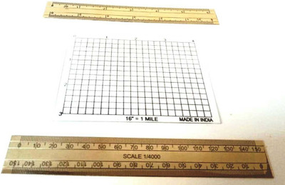 UEI PATWARI DIAGONAL SCALE AND TAANK MINI COMBO OF 16'' = 1 MILE Height Gauge