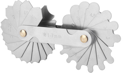 SAMENX Radius Gauge R-1-7mm, Alloy Steel Measuring Tool For Concave And Convex Surfaces Radius Gauge