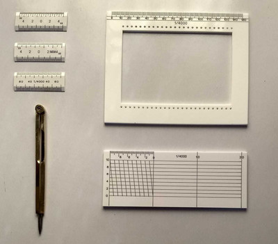 UEI PATWARI DIAGONAL SCALE COMBO OF 1/4000 MADE OF IMPORTED PLASTIC SHEET ( 6 ITEMS) Height Gauge