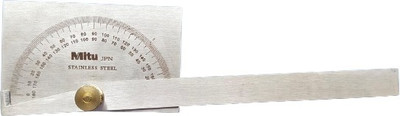 Azlaan Stainless Steel Rectangular 0-180 Degree Protractor Measure Ruler Radius Gauge Radius Gauge