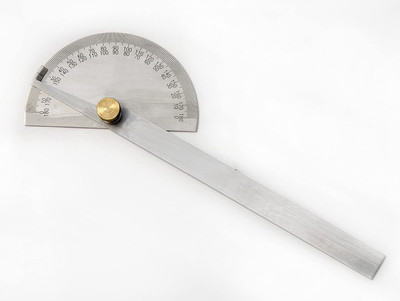 Mass Pro 1Pc Rectangular 0-180 Degree Protractor Measure Ruler Stainless Steel Radius Gauge