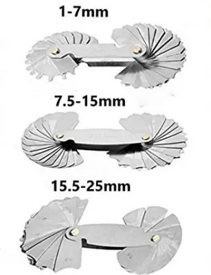 STTAR Radius Gauge R-1-25mm, Alloy Steel Measuring Tool For Concave & Convex Surfaces Radius Gauge