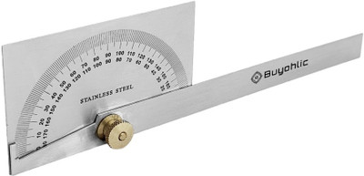 Buyohlic Stainless Steel Protractor 0-180 degrees Machine Tools (Square Head Protractor) Snap Gauge