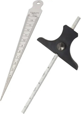 TOOLBUX Bore gauge/Taper Gage 1-15mm 1/32-5/8 Inch & Depth Gauge 6 INCH 150 MM Bore Gauge
