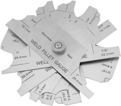 SAMENX tools Fillet Weld Gauge Set Stainless Steel Welding Inspection Gauge Inch/Metric Ring Gauge