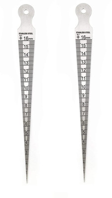 Azlaan Bore Gauge / Taper Gauge 1-16 MM Stainless Steel Hole Size Gauge pack of 2 Bore Gauge