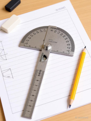 SAMENX Degree Protractor 8' INCH Ruler Professional Metal 0-180° with Adjustable Screw Height Gauge