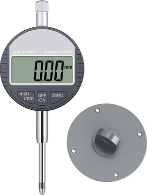 Real Instruments Digital Dial Indicator Gauge Inch/Metric 0-1 Inch/25.4 mm High Resolution 0.01mm Dial Indicator