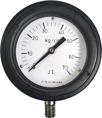 Japsin instrumentation 4'' Pressure Gauge, 0-70 Kg/Cm2, Bottom Mount, 3/8'' BSP, Black Aluminium Case Dial Indicator