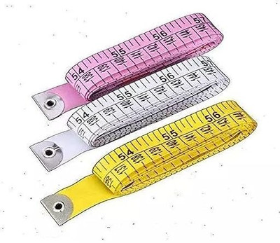 QUAKEL Body Measuring Ruler Sewing Cloth Tailor Measurement Tape(Multicolour,Pack of 3) Measurement Tape(1.5 m)